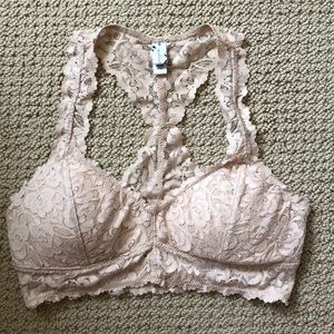 light pink lace padded bralette